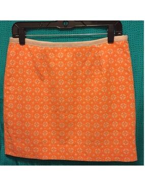 Fossil Orange Patterned Mini Skirt Size 6 EUC